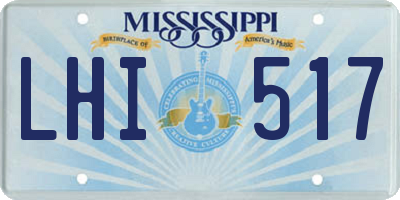 MS license plate LHI517