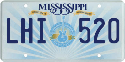 MS license plate LHI520
