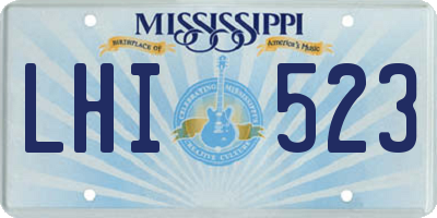 MS license plate LHI523