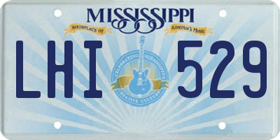 MS license plate LHI529