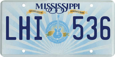 MS license plate LHI536