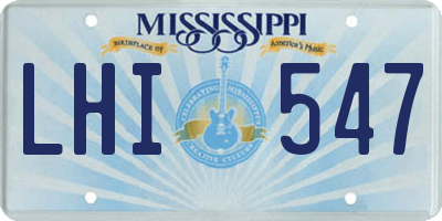 MS license plate LHI547