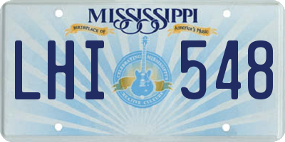 MS license plate LHI548