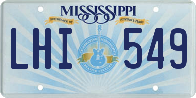 MS license plate LHI549