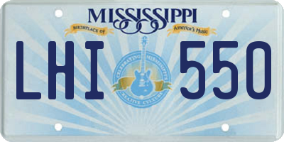 MS license plate LHI550