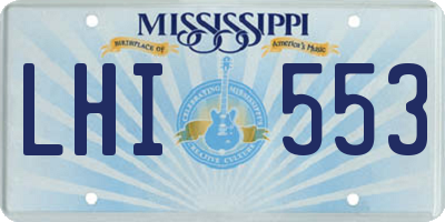MS license plate LHI553
