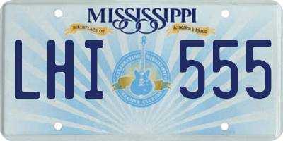 MS license plate LHI555