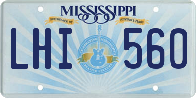 MS license plate LHI560