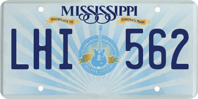 MS license plate LHI562