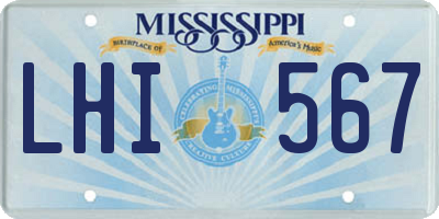 MS license plate LHI567