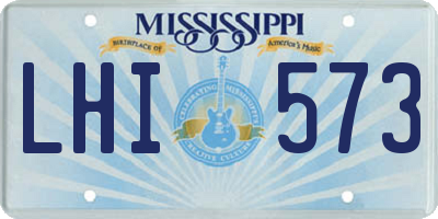 MS license plate LHI573