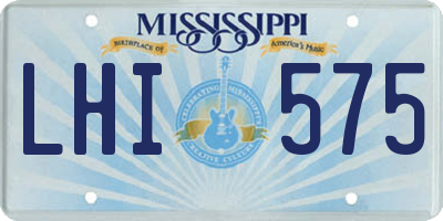 MS license plate LHI575