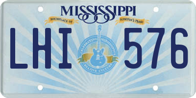 MS license plate LHI576