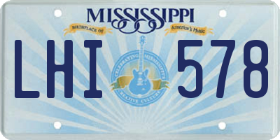 MS license plate LHI578
