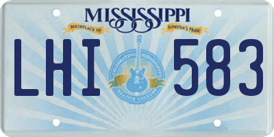 MS license plate LHI583