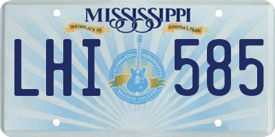 MS license plate LHI585