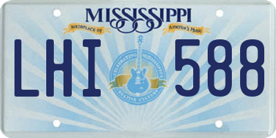 MS license plate LHI588