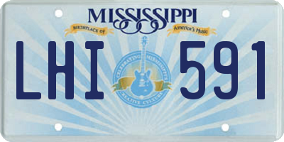 MS license plate LHI591