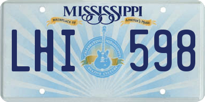 MS license plate LHI598