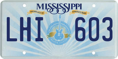 MS license plate LHI603