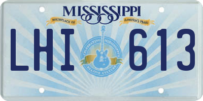 MS license plate LHI613