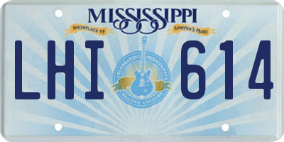 MS license plate LHI614
