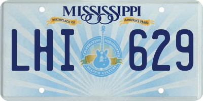 MS license plate LHI629