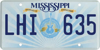 MS license plate LHI635