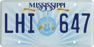 MS license plate LHI647