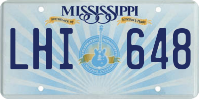 MS license plate LHI648