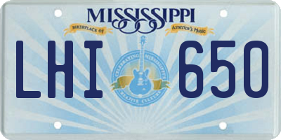 MS license plate LHI650