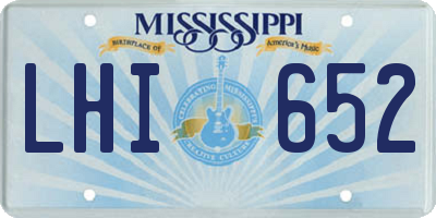 MS license plate LHI652