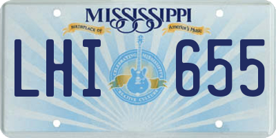 MS license plate LHI655