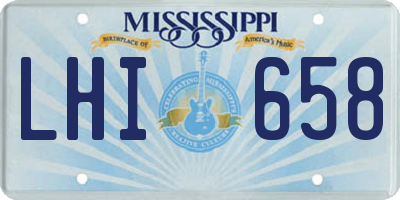 MS license plate LHI658