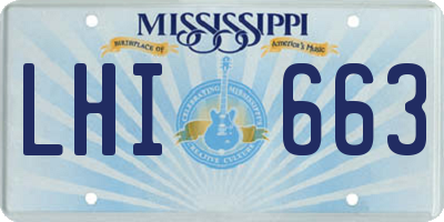 MS license plate LHI663
