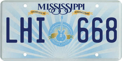 MS license plate LHI668