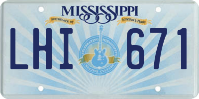 MS license plate LHI671