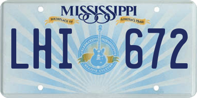 MS license plate LHI672