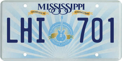 MS license plate LHI701