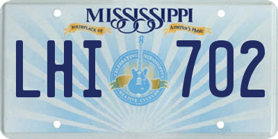 MS license plate LHI702