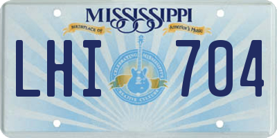 MS license plate LHI704