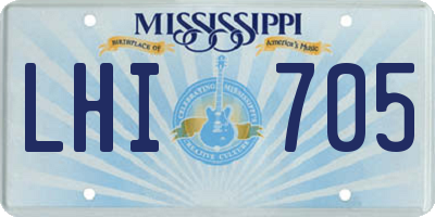 MS license plate LHI705