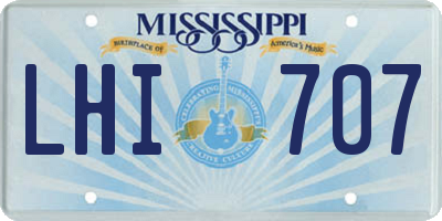 MS license plate LHI707