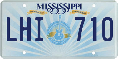 MS license plate LHI710