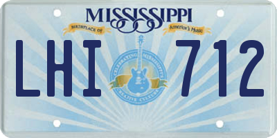 MS license plate LHI712