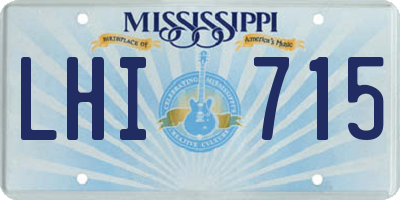 MS license plate LHI715