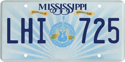 MS license plate LHI725