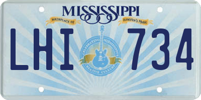 MS license plate LHI734