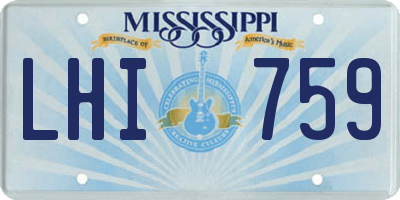 MS license plate LHI759