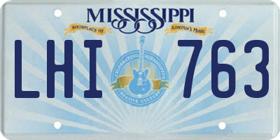 MS license plate LHI763